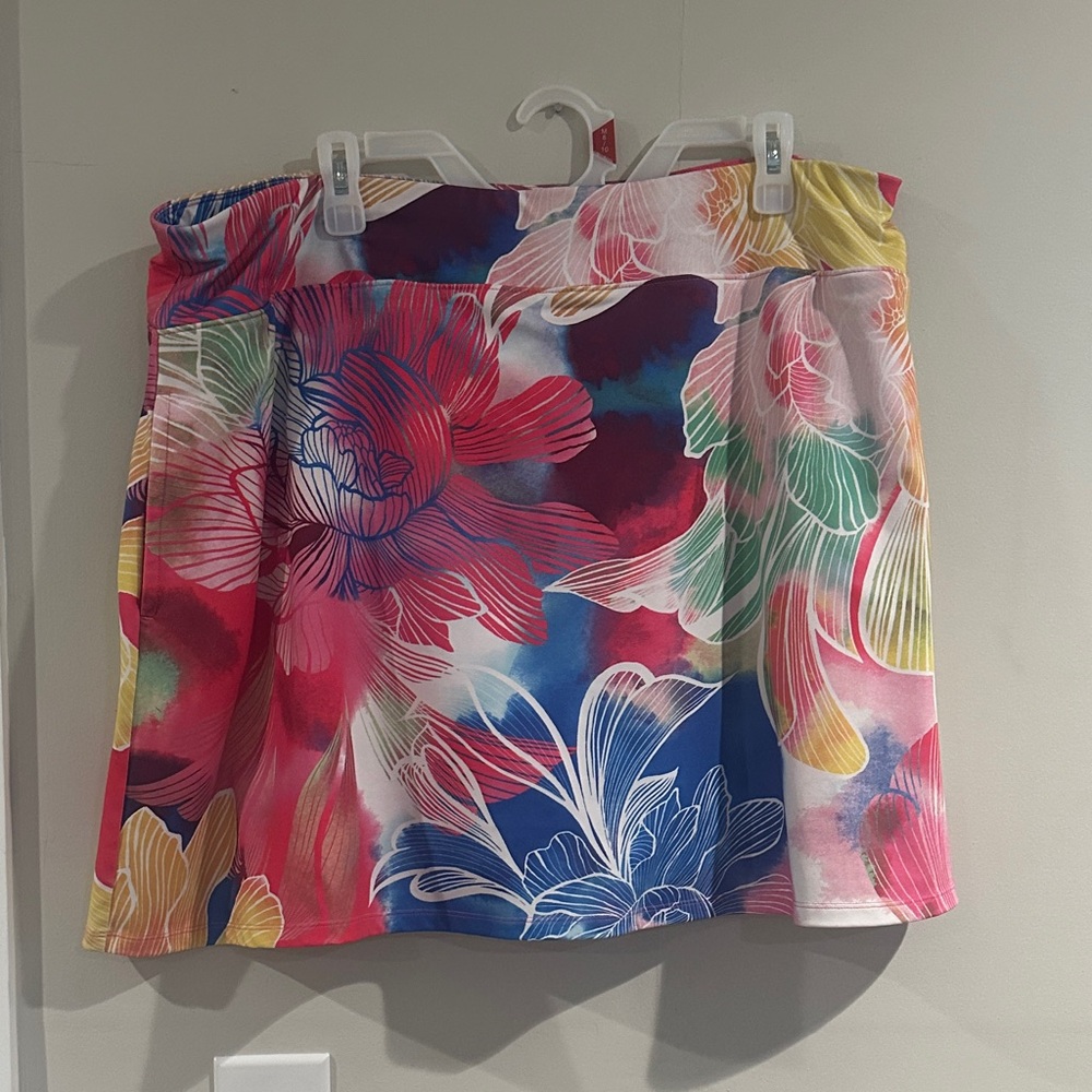Talbots Multicolor Floral Skirt w/ attached shorts